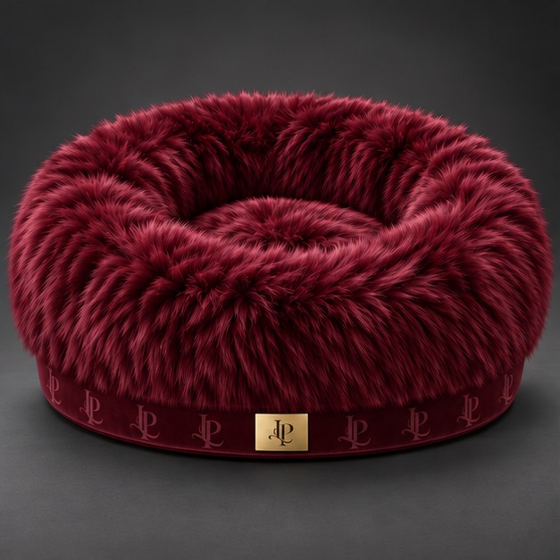 Doudou donut in burgundy plush